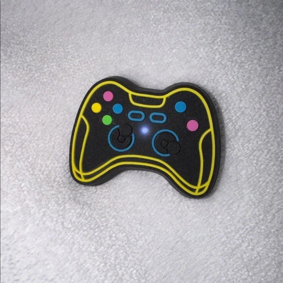 Black Light Up Gaming Controller Jibbitz Accessory with Yellow Accents - Picture 5 of 6